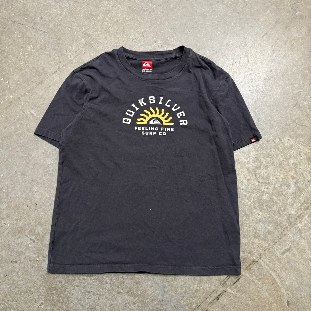 Quiksilver Mens Feeling Fine Surf Co Graphic T-Shirt Charcoal Black Size M